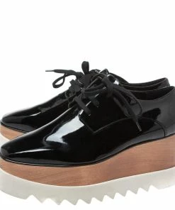 Best reviews of 🔥 Stella McCartney Black Faux Patent Leather Elyse Platform Derby 👟 Sneakers Size 40 For 👩 Women 👍 -Stella McCartney Shop luxury women stella mccartney new shoes p326801 007