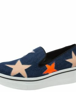 Deals ✨ Stella McCartney Blue Denim Binx Star Platform Slip On 👟 Sneakers Size 40 For 👩 Women ⌛