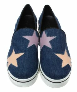 Deals ✨ Stella McCartney Blue Denim Binx Star Platform Slip On 👟 Sneakers Size 40 For 👩 Women ⌛ -Stella McCartney Shop luxury women stella mccartney new shoes p326869 006
