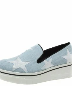 Cheap 🎁 Stella McCartney Light Blue Denim Binx Star Platform Slip On 👟 Sneakers Size 41 For 👩 Women 🔔