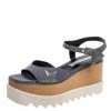 Best Pirce 😉 Stella McCartney Grey Denim Elyse Platform Ankle Strap 🩴 Sandals Size 37 For 👩 Women 💯 -Stella McCartney Shop luxury women stella mccartney new shoes p328888 003