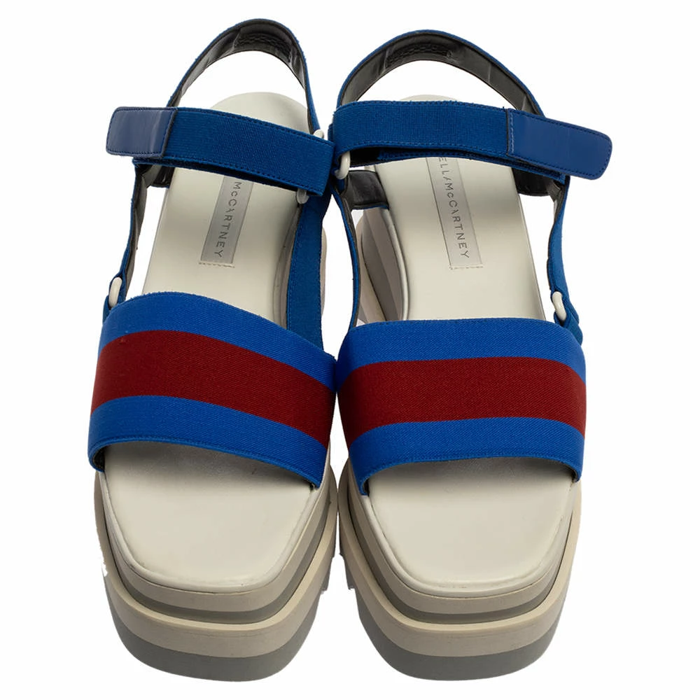 Cheap ๐ Stella McCartney Blue Canvas Striped Platform Ankle Strap ๐ฉด Sandals Size 40 For ๐ฉ Women ๐ 5 Cheap ๐ Stella McCartney Blue Canvas Striped Platform Ankle Strap ๐ฉด Sandals Size 40 For ๐ฉ Women ๐ - Image 3