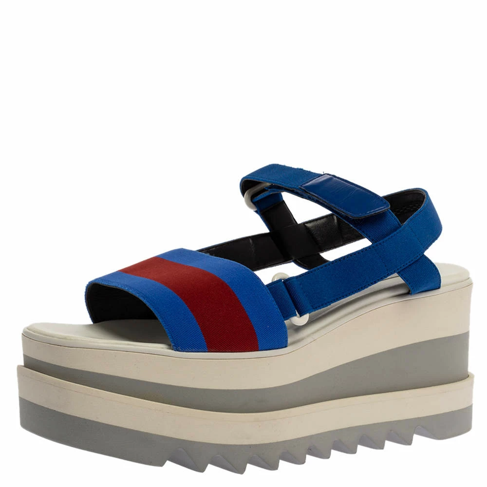 Cheap ๐ Stella McCartney Blue Canvas Striped Platform Ankle Strap ๐ฉด Sandals Size 40 For ๐ฉ Women ๐ 3 Cheap ๐ Stella McCartney Blue Canvas Striped Platform Ankle Strap ๐ฉด Sandals Size 40 For ๐ฉ Women ๐