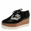 Deals ✔️ Stella McCartney Black Faux Patent Leather Elyse Platform Derby 👟 Sneakers Size 41 For 👩 Women 👏 -Stella McCartney Shop luxury women stella mccartney new shoes p355676 002
