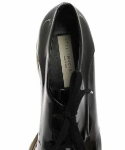 Deals ✔️ Stella McCartney Black Faux Patent Leather Elyse Platform Derby 👟 Sneakers Size 41 For 👩 Women 👏 -Stella McCartney Shop luxury women stella mccartney new shoes p355676 004