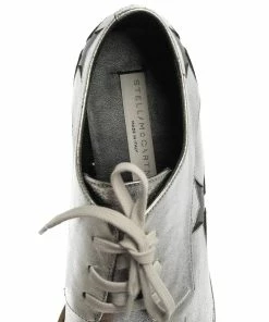 Budget 🎉 Stella McCartney Silver/Black Faux Leather Elyse Star Platform Derby Size 41 For 👩 Women 🔔 -Stella McCartney Shop luxury women stella mccartney new shoes p355678 003