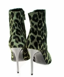 Top 10 ✔️ Stella McCartney Green/Black Animal Print Velvet Pointed Toe Ankle Booties Size 41 For 👩 Women 🎉 -Stella McCartney Shop luxury women stella mccartney new shoes p368336 002