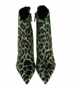 Top 10 ✔️ Stella McCartney Green/Black Animal Print Velvet Pointed Toe Ankle Booties Size 41 For 👩 Women 🎉 -Stella McCartney Shop luxury women stella mccartney new shoes p368336 005