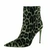 Best deal 🎉 Stella McCartney Green/Black Animal Print Velvet Pointed Toe Ankle Booties Size 36 For 👩 Women 🧨 -Stella McCartney Shop luxury women stella mccartney new shoes p368357 005