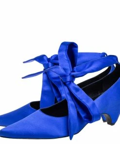 Wholesale 🧨 Stella McCartney Blue Satin Ankle Wrap Pumps Size 40 For 👩 Women 🤩 -Stella McCartney Shop luxury women stella mccartney new shoes p399117 001