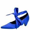 Wholesale 🧨 Stella McCartney Blue Satin Ankle Wrap Pumps Size 40 For 👩 Women 🤩