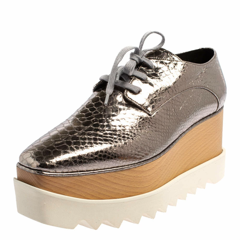 Top 10 👍 Stella McCartney Metallic Silver Snake Embossed Faux Leather Elyse Platform Derby 👟 Sneakers Size 39 For 👩 Women 😉 3 Top 10 👍 Stella McCartney Metallic Silver Snake Embossed Faux Leather Elyse Platform Derby 👟 Sneakers Size 39 For 👩 Women 😉