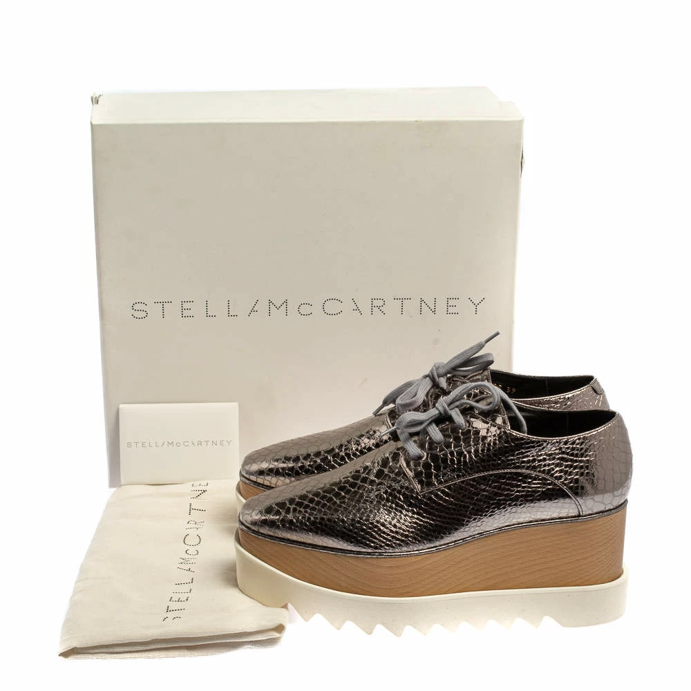 Top 10 👍 Stella McCartney Metallic Silver Snake Embossed Faux Leather Elyse Platform Derby 👟 Sneakers Size 39 For 👩 Women 😉 10 Top 10 👍 Stella McCartney Metallic Silver Snake Embossed Faux Leather Elyse Platform Derby 👟 Sneakers Size 39 For 👩 Women 😉 - Image 8