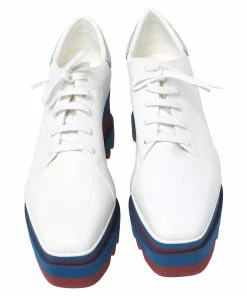 Best deal ⭐ Stella McCartney White Faux Leather Elyse Platform Derby Size 41 For 👩 Women ⌛ -Stella McCartney Shop luxury women stella mccartney new shoes p457592 004