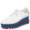 Best deal ⭐ Stella McCartney White Faux Leather Elyse Platform Derby Size 41 For 👩 Women ⌛