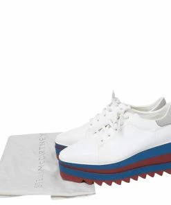 Best deal ⭐ Stella McCartney White Faux Leather Elyse Platform Derby Size 41 For 👩 Women ⌛ -Stella McCartney Shop luxury women stella mccartney new shoes p457592 007