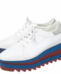 Best deal ⭐ Stella McCartney White Faux Leather Elyse Platform Derby Size 41 For 👩 Women ⌛ -Stella McCartney Shop luxury women stella mccartney new shoes p457592 008