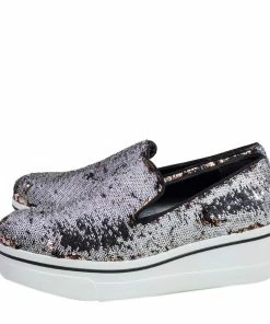 Top 10 ✔️ Stella McCartney Gold/Silver Sequin Binx Platform 👟 Sneakers Size 40 For 👩 Women ⌛ -Stella McCartney Shop luxury women stella mccartney new shoes p471716 004