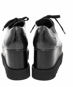 Best Pirce 👍 Stella McCartney Black Glitter Elyse Platform Derby 👟 Sneakers Size 38 For 👩 Women 🔔 -Stella McCartney Shop luxury women stella mccartney new shoes p479595 003