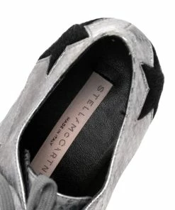 Outlet 💯 Stella McCartney Metallic Silver Python Effect Faux Leather And Faux Fur Elyse Star Platform Derby Size 37 For 👩 Women 😉 -Stella McCartney Shop luxury women stella mccartney new shoes p482125 007
