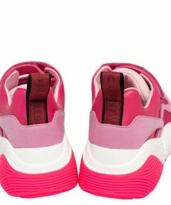 Flash Sale ⌛ Stella McCartney Pink Faux Leather And Fabric Eclypse Velcro Strap Low Top 👟 Sneakers Size 40 For 👩 Women 🎁 -Stella McCartney Shop luxury women stella mccartney new shoes p482428 004