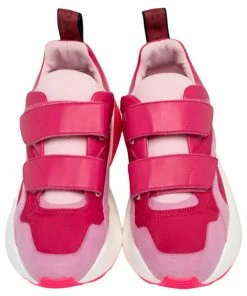 Flash Sale ⌛ Stella McCartney Pink Faux Leather And Fabric Eclypse Velcro Strap Low Top 👟 Sneakers Size 40 For 👩 Women 🎁 -Stella McCartney Shop luxury women stella mccartney new shoes p482428 005