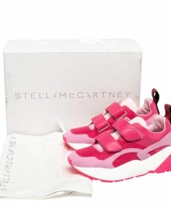 Flash Sale ⌛ Stella McCartney Pink Faux Leather And Fabric Eclypse Velcro Strap Low Top 👟 Sneakers Size 40 For 👩 Women 🎁 -Stella McCartney Shop luxury women stella mccartney new shoes p482428 009