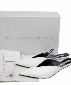 Promo 😍 Stella McCartney White Faux Leather And PVC Pointed Toe Mule 🩴 Sandals Size 39 For 👩 Women ⌛ 17 Promo 😍 Stella McCartney White Faux Leather And PVC Pointed Toe Mule 🩴 Sandals Size 39 For 👩 Women ⌛ -Stella McCartney Shop luxury women stella mccartney new shoes p486284 004