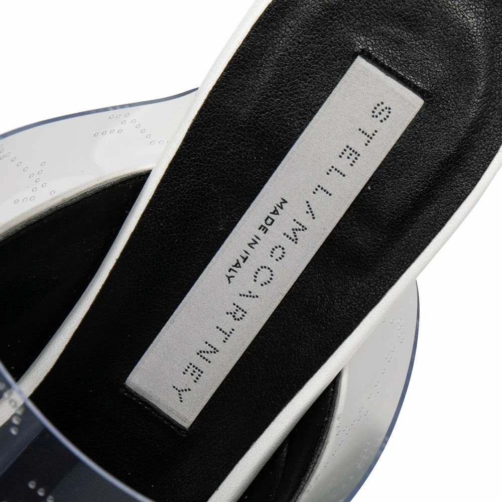 Promo 😍 Stella McCartney White Faux Leather And PVC Pointed Toe Mule 🩴 Sandals Size 39 For 👩 Women ⌛ 9 Promo 😍 Stella McCartney White Faux Leather And PVC Pointed Toe Mule 🩴 Sandals Size 39 For 👩 Women ⌛ - Image 7