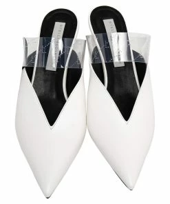 Promo 😍 Stella McCartney White Faux Leather And PVC Pointed Toe Mule 🩴 Sandals Size 39 For 👩 Women ⌛ 12 Promo 😍 Stella McCartney White Faux Leather And PVC Pointed Toe Mule 🩴 Sandals Size 39 For 👩 Women ⌛ -Stella McCartney Shop luxury women stella mccartney new shoes p486284 009