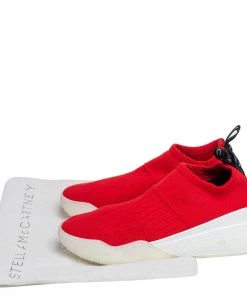 Top 10 ❤️ Stella McCartney Red Knit Fabric Slip On 👟 Sneakers Size 36 For 👩 Women 👍 -Stella McCartney Shop luxury women stella mccartney new shoes p489346 009