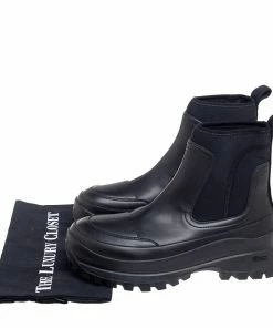 New 🎁 Stella McCartney Black Faux Leather And Fabric Chelsea 🥾 Boots Size 39 For 👩 Women 🎁 -Stella McCartney Shop luxury women stella mccartney new shoes p504949 001