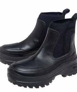 New 🎁 Stella McCartney Black Faux Leather And Fabric Chelsea 🥾 Boots Size 39 For 👩 Women 🎁 -Stella McCartney Shop luxury women stella mccartney new shoes p504949 002