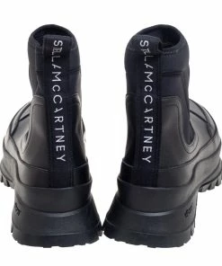 New 🎁 Stella McCartney Black Faux Leather And Fabric Chelsea 🥾 Boots Size 39 For 👩 Women 🎁 -Stella McCartney Shop luxury women stella mccartney new shoes p504949 007