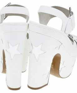 Discount 😍 Stella McCartney White/Silver Faux Leather Star Platform 🩴 Sandals Size 39 For 👩 Women 💯 -Stella McCartney Shop luxury women stella mccartney new shoes p526202 001