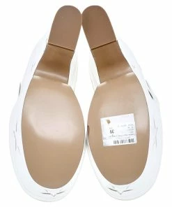 Discount 😍 Stella McCartney White/Silver Faux Leather Star Platform 🩴 Sandals Size 39 For 👩 Women 💯 -Stella McCartney Shop luxury women stella mccartney new shoes p526202 004