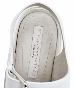 Discount 😍 Stella McCartney White/Silver Faux Leather Star Platform 🩴 Sandals Size 39 For 👩 Women 💯 -Stella McCartney Shop luxury women stella mccartney new shoes p526202 007