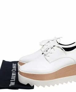 Best reviews of ⭐ Stella McCartney White Faux Leather Elyse Platform 👟 Sneakers Size 36 For 👩 Women 🤩 -Stella McCartney Shop luxury women stella mccartney new shoes p535835 008