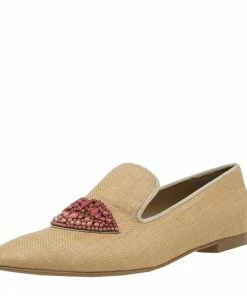 Cheap ⌛ Stella McCartney Beige Woven Fabric Embellishment Tatami Flats Size 37.5 For 👩 Women 🥰