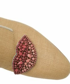 Cheap ⌛ Stella McCartney Beige Woven Fabric Embellishment Tatami Flats Size 37.5 For 👩 Women 🥰 -Stella McCartney Shop luxury women stella mccartney new shoes p55496 008