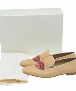 Cheap ⌛ Stella McCartney Beige Woven Fabric Embellishment Tatami Flats Size 37.5 For 👩 Women 🥰 -Stella McCartney Shop luxury women stella mccartney new shoes p55496 012