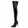 Cheapest 🤩 Stella McCartney Black Faux Leather Abbey Over The Knee 🥾 Boots Size 40 For 👩 Women 🥰