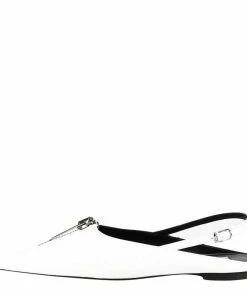 Top 10 🎁 Stella McCartney White Leather Slingback With Zip Flats Size IT 38.5 For 👩 Women 😀