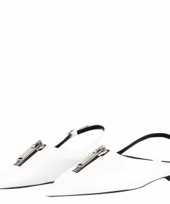Top 10 🎁 Stella McCartney White Leather Slingback With Zip Flats Size IT 38.5 For 👩 Women 😀 -Stella McCartney Shop luxury women stella mccartney new shoes p599244 002