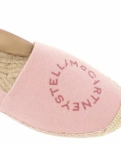 Hot Sale 😉 Stella McCartney Pink Canvas Rubber Selene Espadrilles Stella Logo Flats Size IT 37 For 👩 Women 🥰 -Stella McCartney Shop luxury women stella mccartney new shoes p599246 004