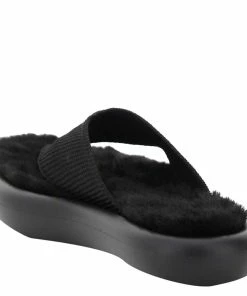 Flash Sale 💯 Stella McCartney Black Rubber Air Thong Mules With Faux Fur Flats Size IT 37 For 👩 Women ✔️ -Stella McCartney Shop luxury women stella mccartney new shoes p599259 003