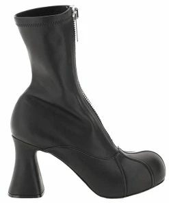 New ๐ Stella McCartney Black Leather Groove Stretch Ankle ๐ฅพ Boots Size IT 37 For ๐ฉ Women โจ