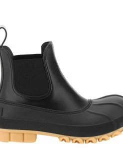 Best deal ⌛ Stella McCartney Black Leather Rubber Duck City Chelsea 🥾 Boots Size IT 39 For 👩 Women ❤️
