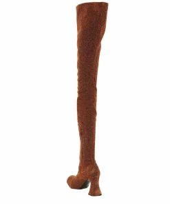 New ✔️ Stella McCartney Orange Leather Fabric Duck City Glitter Over-The-Knee 🥾 Boots Size IT 38 For 👩 Women 🧨 -Stella McCartney Shop luxury women stella mccartney new shoes p599294 003