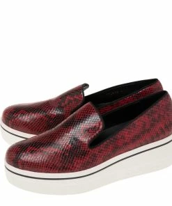 Deals ⭐ Stella McCartney Red/Black Faux Snakeskin Platform 👟 Sneakers Size 41 For 👩 Women 👏 -Stella McCartney Shop luxury women stella mccartney new shoes p616408 002